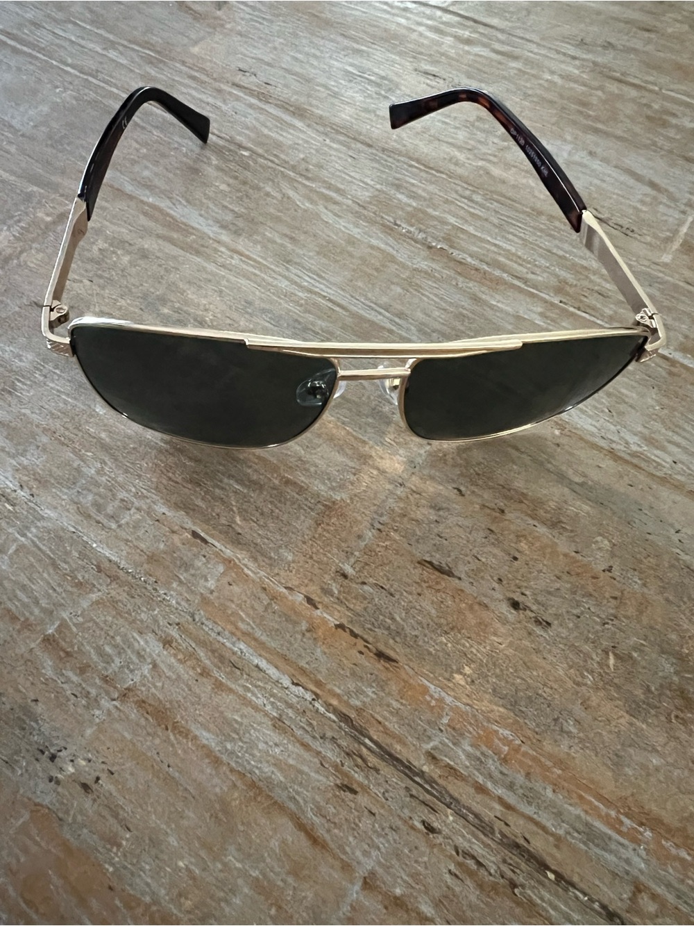 Gold Frame  greenish Black Lens Men's or women’s Sunglasses - Brand